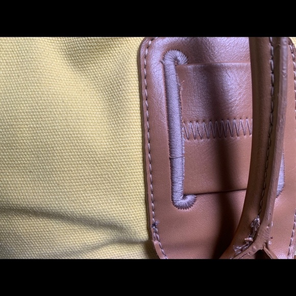 Tommy Hilfiger handbag, Yellow canvas w/leather - Picture 3 of 8